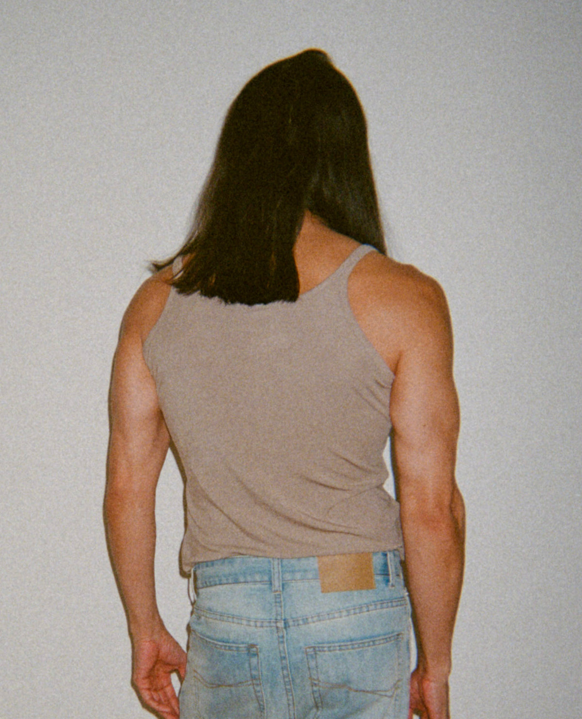 Ribbed Scoop Neck Tank - Sand