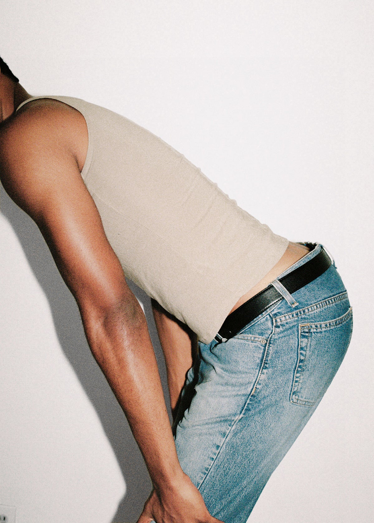 Ribbed Scoop Neck Tank - Sand
