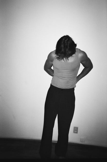 Ribbed Scoop Neck Tank - Sand