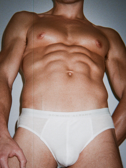 Ribbed Tencel Brief - White