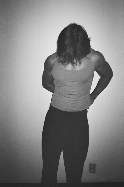 Ribbed Scoop Neck Tank - Sand