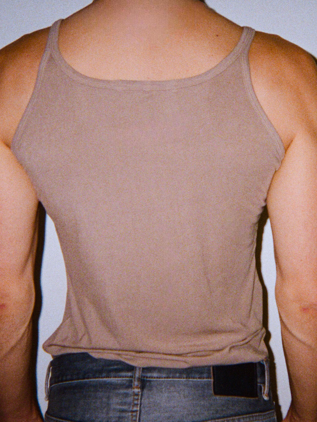 Ribbed Scoop Neck Tank - Sand