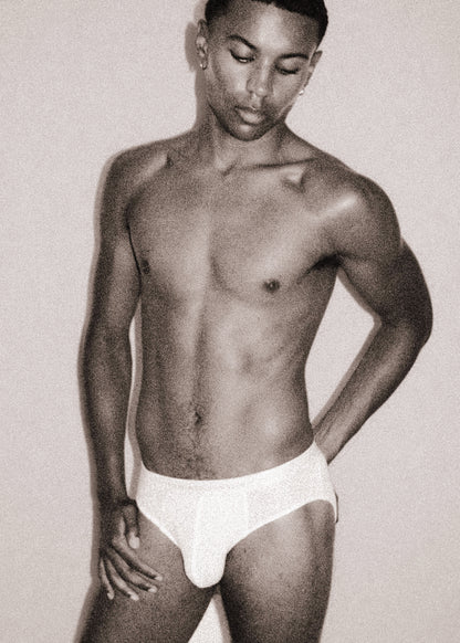 Ribbed Tencel Brief - White