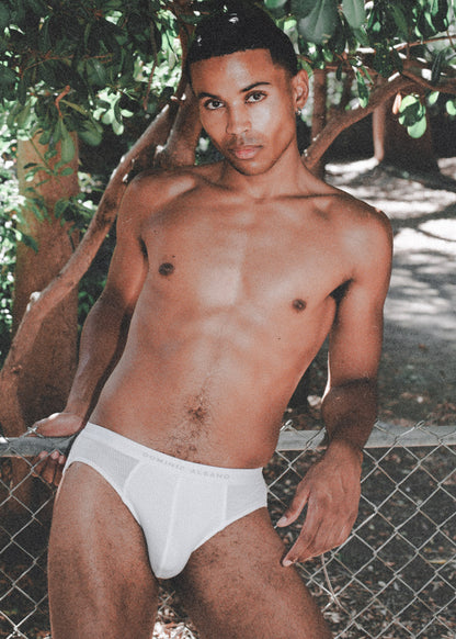 Ribbed Tencel Brief - White