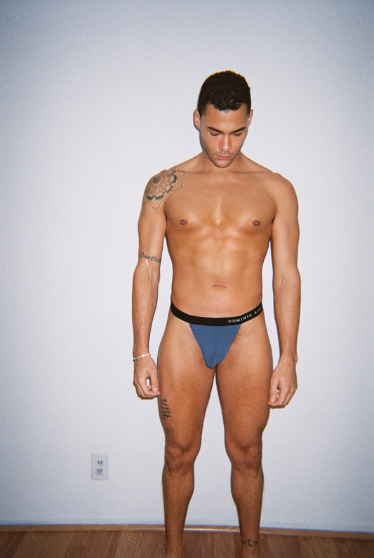 Navy Tencel Thong
